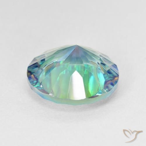 5.18캐럿 천연 멀티컬러 미스틱 쿼츠, 라운드 컷, 12.14 mm, VVS-VS