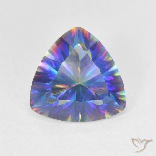 2.02캐럿 천연 멀티컬러 미스틱 쿼츠, 트릴리언, 9.1×9 mm, VVS-VS