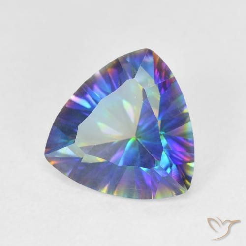 2.02캐럿 천연 멀티컬러 미스틱 쿼츠, 트릴리언, 9.1×9 mm, VVS-VS