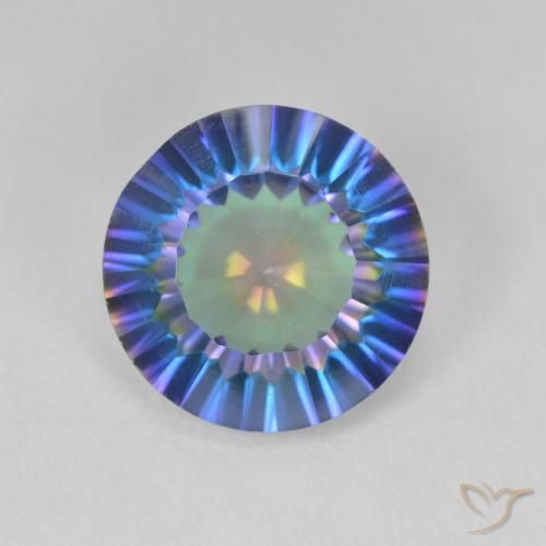 5.11ct 자연스러운 멀티컬러 블루 신비한 석영, 둥근, VS