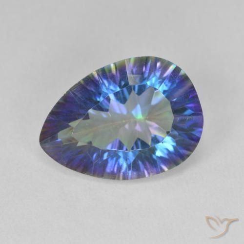 4.82ct 자연스러운 멀티컬러 블루 신비한 석영, 배 모양, VS