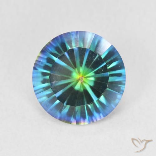 1.72ct 자연스러운 멀티컬러 블루 신비한 석영, 둥근, VS
