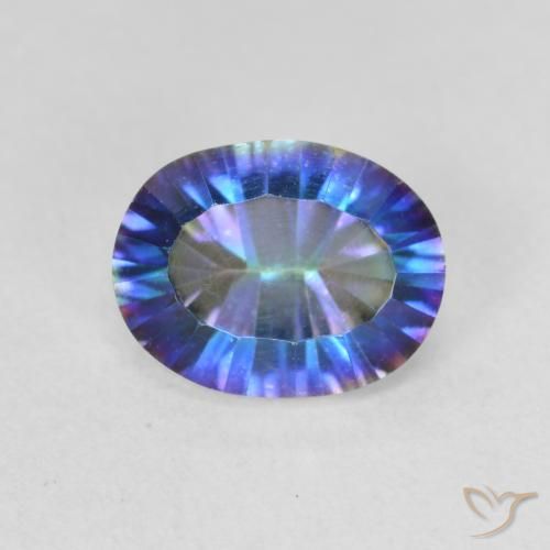 1.72ct 자연스러운 다색 신비한 석영, 타원형, VVS-VS