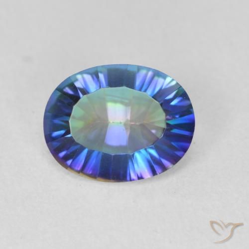1.62ct 자연스러운 다색 신비한 석영, 타원형, VS