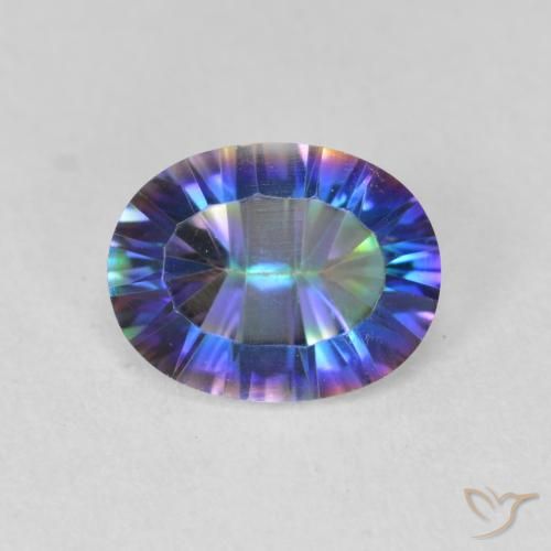 1.64ct 자연스러운 다색 신비한 석영, 타원형, VS