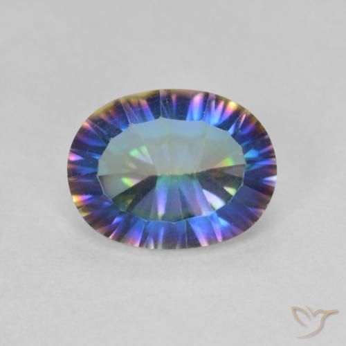 1.64ct 자연스러운 다색 신비한 석영, 타원형, VVS-VS