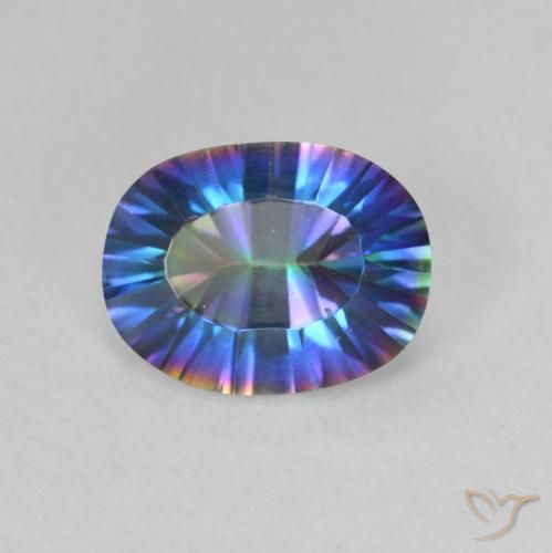 1.66ct 자연스러운 다색 신비한 석영, 타원형, VVS-VS