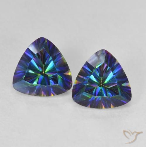 1.44캐럿 천연 멀티컬러 미스틱 쿼츠 보석, 트릴리언, 6.2×6 mm, VVS-VS