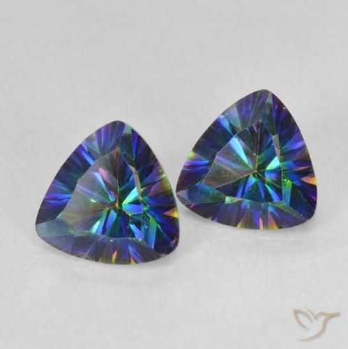 1.44캐럿 천연 멀티컬러 미스틱 쿼츠 보석, 트릴리언, 6.2×6 mm, VVS-VS