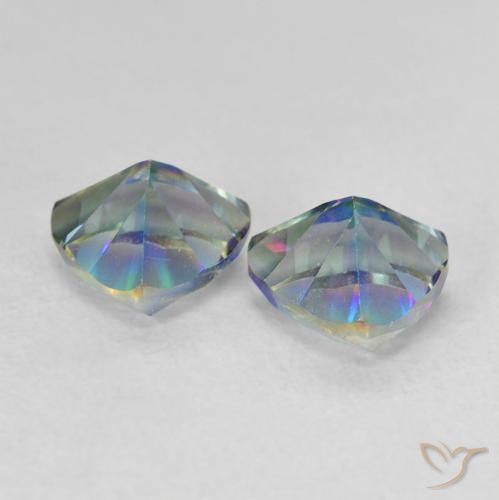 1.44캐럿 천연 멀티컬러 미스틱 쿼츠 보석, 트릴리언, 6.2×6 mm, VVS-VS