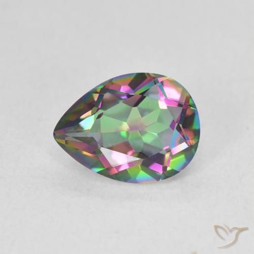 1.08ct 자연스러운 다색 신비한 석영, 배 모양, VVS