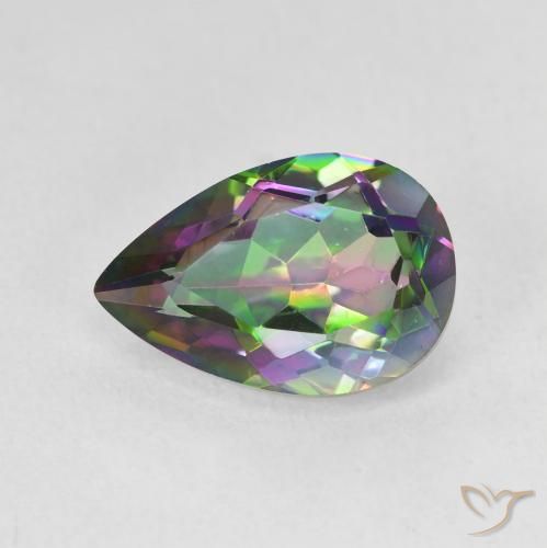 2.96ct 자연스러운 다색 신비한 석영, 배 모양, VVS-VS