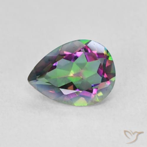 0.98ct 자연스러운 다색 신비한 석영, 배 모양, VVS