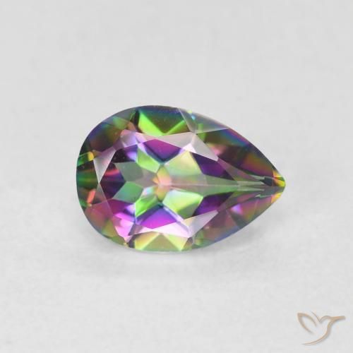 0.66ct 자연스러운 다색 신비한 석영, 배 모양, VS