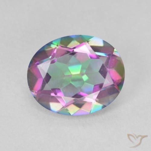 3.08ct 자연스러운 다색 신비한 석영, 타원형, VVS-VS
