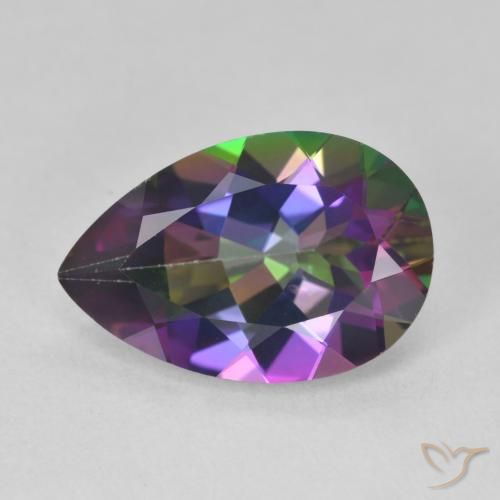 6.06ct 자연스러운 다색 신비한 석영, 배 모양, VVS-VS