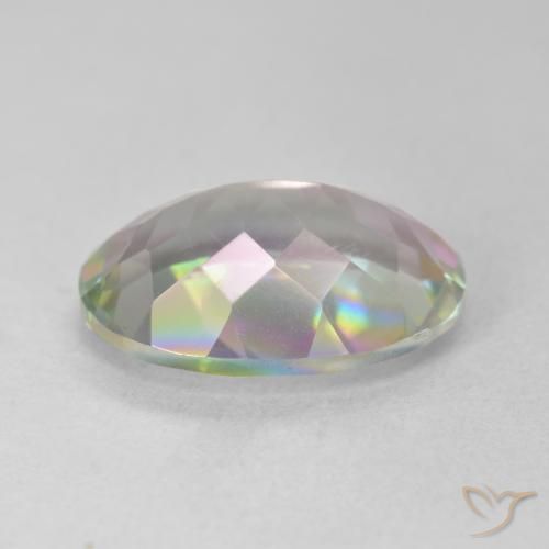 5.17캐럿 천연 멀티컬러 미스틱 쿼츠, 타원형 컷, 14.1×10 mm, VS