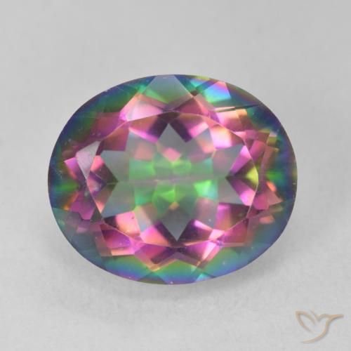 6.03ct 자연스러운 다색 신비한 석영, 타원형, VVS
