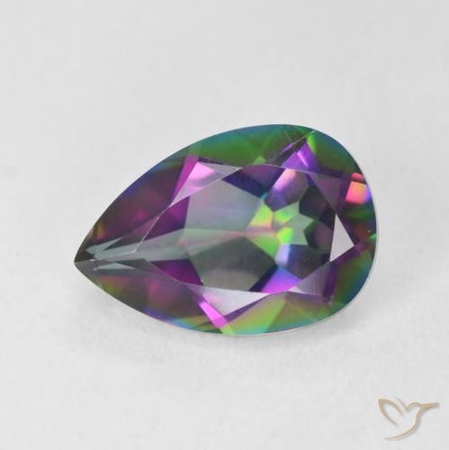 2.91ct 자연스러운 다색 신비한 석영, 배 모양, VVS