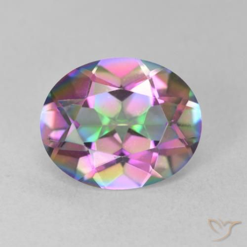 3.16ct 자연스러운 다색 신비한 석영, 타원형, VVS