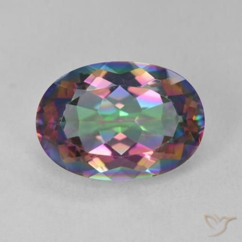 5.64ct 자연스러운 다색 신비한 석영, 타원형, VVS
