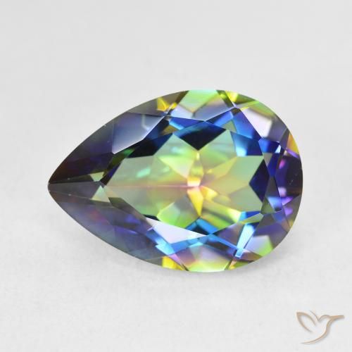 5.12ct 자연스러운 다색 신비한 석영, 배 모양, VVS
