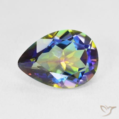 5.05ct 자연스러운 다색 신비한 석영, 배 모양, VVS