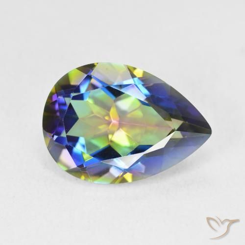 5.07ct 자연스러운 다색 신비한 석영, 배 모양, VVS