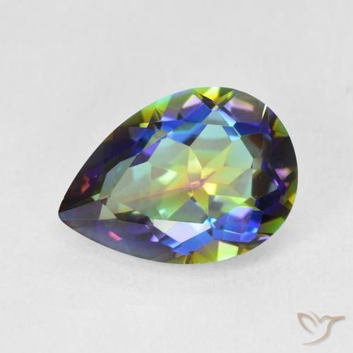 4.82ct 자연스러운 다색 신비한 석영, 배 모양, VVS-VS