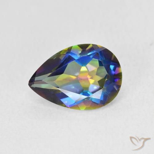 1.84ct 자연스러운 다색 신비한 석영, 배 모양, VVS