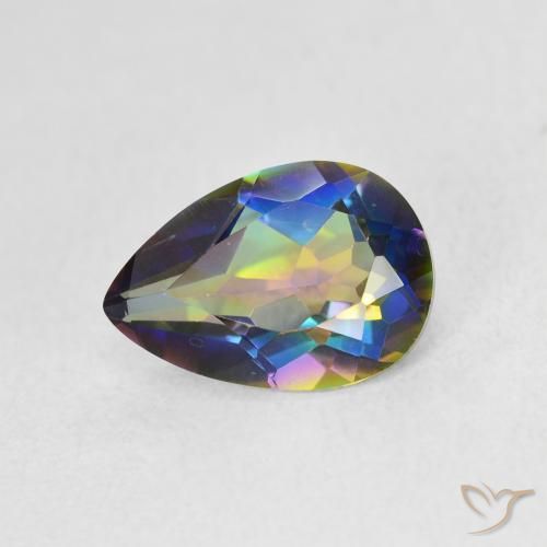 1.74ct 자연스러운 다색 신비한 석영, 배 모양, VVS