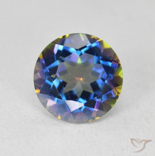 2.00ct 자연스러운 다색 신비한 석영, 둥근, VVS