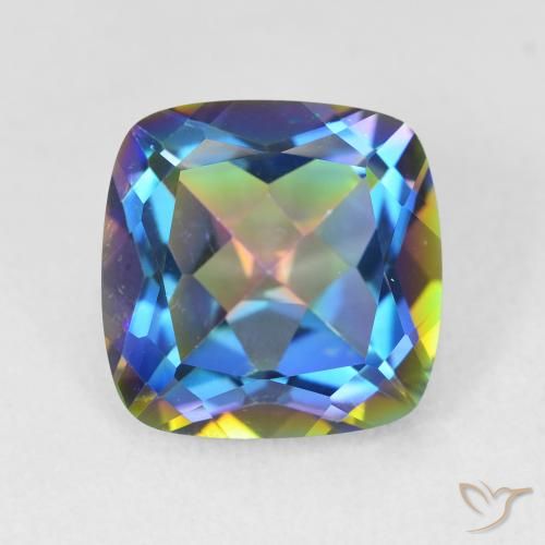 6.80ct 자연스러운 다색 신비한 석영, 방석, VVS