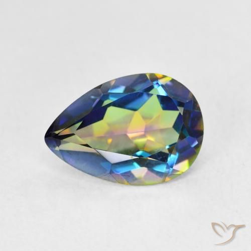1.82ct 자연스러운 다색 신비한 석영, 배 모양, VVS