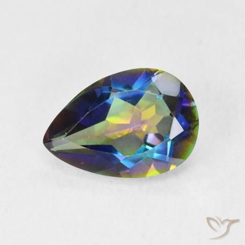 1.71ct 자연스러운 다색 신비한 석영, 배 모양, VVS-VS