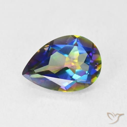 1.65ct 자연스러운 다색 신비한 석영, 배 모양, VVS-VS
