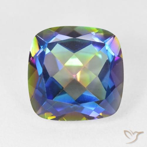 6.91ct 자연스러운 다색 신비한 석영, 방석, VVS