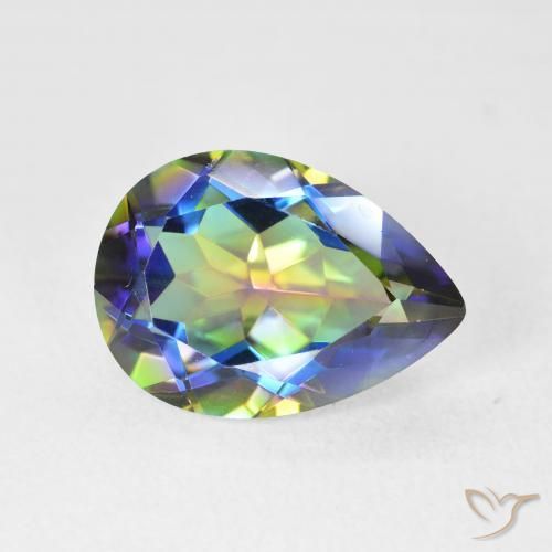 5.12ct 자연스러운 다색 신비한 석영, 배 모양, VVS