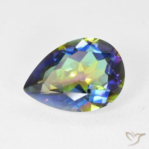 5.12ct 자연스러운 다색 신비한 석영, 배 모양, VVS