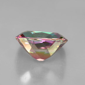 6.03캐럿 천연 탑 레인보우 미스틱 토파즈, 쿠션 컷, 11.9×10.1 mm, VVS-VS