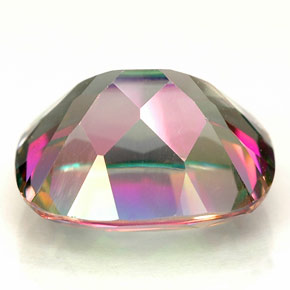 6.88캐럿 천연 탑 레인보우 미스틱 토파즈, 쿠션 컷, 12.1×10.2 mm, VVS