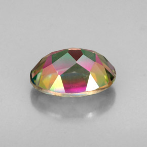 1.64캐럿 천연 탑 레인보우 미스틱 토파즈, 타원형 컷, 8.1×6 mm, VVS-VS