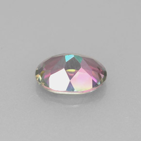1.50캐럿 천연 탑 레인보우 미스틱 토파즈, 타원형 컷, 8.1×6.1 mm, VVS