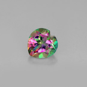 1.03캐럿 천연 탑 레인보우 미스틱 토파즈, 하트 모양, 6.2×6 mm, VVS