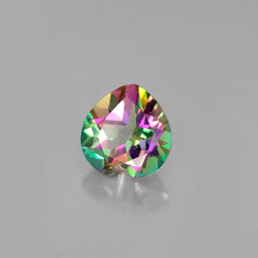 1.03캐럿 천연 탑 레인보우 미스틱 토파즈, 하트 모양, 6.2×6 mm, VVS