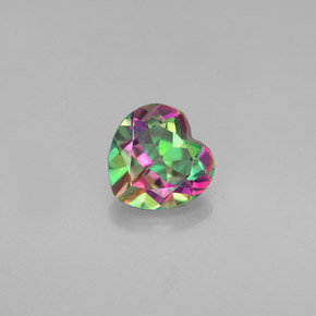 0.94캐럿 천연 탑 레인보우 미스틱 토파즈, 하트 모양, 6×5.9 mm, VVS-VS