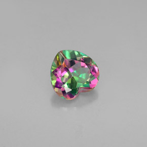 0.94캐럿 천연 탑 레인보우 미스틱 토파즈, 하트 모양, 6×5.9 mm, VVS-VS