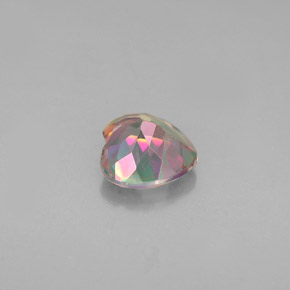 0.94캐럿 천연 탑 레인보우 미스틱 토파즈, 하트 모양, 6×5.9 mm, VVS-VS