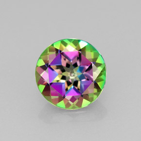 2.33캐럿 천연 탑 레인보우 미스틱 토파즈, 라운드 컷, 8.08 mm, VVS