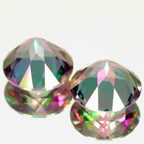 캐럿 천연 탑 레인보우 미스틱 토파즈 보석, 라운드 컷, 7.98 mm, VVS